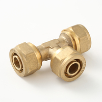 Raccord en T en laiton pour tuyau PEX 16x16x16mm, connecteur mâle/femelle facile pour système de conduite d'eau avec garantie de 3 ans