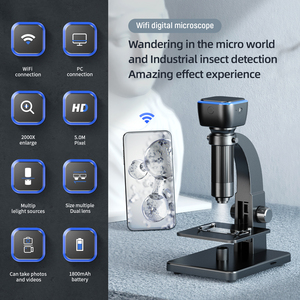 Bán Buôn Sinh Học Kính Hiển Vi Máy Ảnh Wifi Không Dây Kết Nối Ống Kính Kép 2000X <span class=keywords><strong>5MP</strong></span> Di Động Sửa Chữa Video Kỹ Thuật Số Điện Tử Kính Hiển Vi - Product Image 3