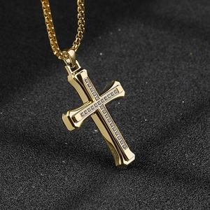Pendentif Croix Jésus Hip-Hop en Acier avec Diamant Moissanite Rond Taillé, Bijou Fin le Plus Vendu pour Hommes et Femmes - Product Image 2