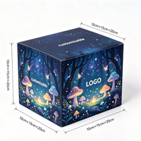 Boîte d'emballage imprimée scène forêt fantastique pastel doux, taille personnalisée, avec doublure intérieure anti-graisse pour miel, confiture, ou coffret cadeau floral