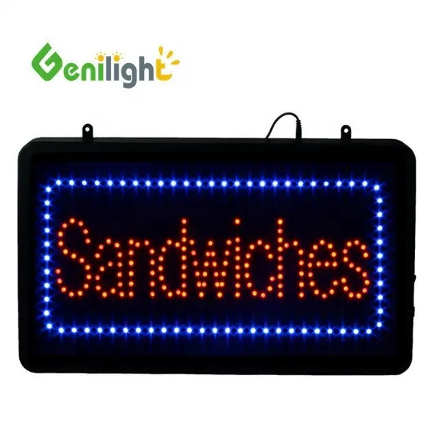 Genilight Indoor 22*13Inch Dc 12V Hotcake Indoor Reclame Led Open Bord Sandwiches Open Programma Led Display
