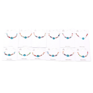 Bracelet en perles de rocaille 12 pièces en acier inoxydable fait main multicolore style œil porte-bonheur bohème, ensemble de bijoux unisexe - Product Image 2