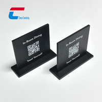 Support de table en bois NFC pour menu de restaurant, avec code QR personnalisé, affichage en L pour avis Google et plaque de rétroaction