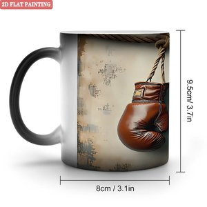 <b>Study</b> <b>Desk</b> Decorative Beverage Mug Frosted Black 11oz Ceramic Heat Sensitive Sublimation Cup - Product Image 1