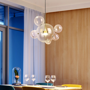 <span class=keywords><strong>Luminaire</strong></span> décoratif nordique moderne en or pour la maison, suspension boule de verre créative pour salon et table à manger - Product Image 3