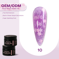 Nouveauté 2026 DIY Paillettes florales françaises pour HEMA Free TPO Free, Collection Cœur Magnétique Liquide Sans Chaleur, pour Extension d'Ongles en Salon