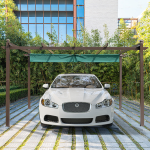 Pérgola de Patio Exterior con Toldo Ajustable y Retráctil, de Aluminio con Acabado Madera, para Jardín, Terraza, Patio Trasero y Césped - Product Image 2