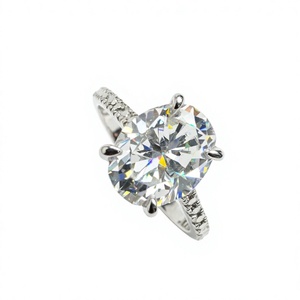 Anillo de Compromiso con Moissanita Creada en Laboratorio VVS1 |   Anillo de Boda Moderno con Corte Brillante en Plata de Ley S925 - Product Image 3