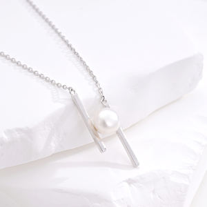 Elegante collar de perlas de agua dulce de Plata de Ley 925 para mujer accesorio de moda - Product Image 6