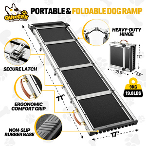 Rampa <span class=keywords><strong>Plegable</strong></span> para Perros de Aluminio de Grado Aeronáutico de 71 Pulgadas, 330 Libras, 5 Ángulos Ajustables, Antideslizante, para SUV, Camioneta y Automóvil - Product Image 4