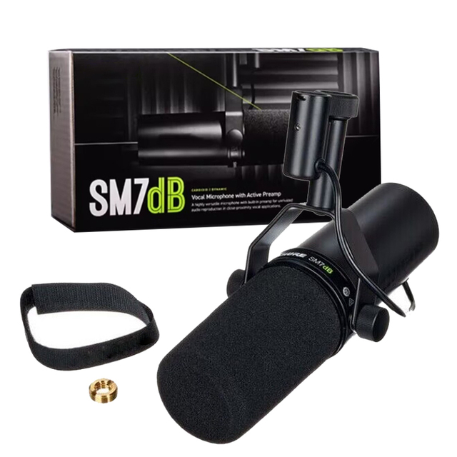 SM7db Professional Wired  Dynamic Vocal Microphone with Built-In Preamp for Reporter Interviews Podcast Mic