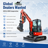 Mini Excavator LAWNIO Bertenaga Kuat, Kabin, Track Karet, Sistem Hidrolik, untuk Pekerjaan Pertanian dan Konstruksi, Mini Excavator Profesional