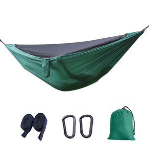 Hamac minimaliste portable en nylon <span class=keywords><strong>camouflage</strong></span>, pour 1 à 2 personnes, avec moustiquaire, pour le camping d'été, la randonnée en plein air, capacité <span class=keywords><strong>de</strong></span> poids <span class=keywords><strong>de</strong></span> 300 kg - Product Image 2