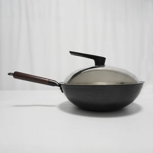 Demir Düz Wok Kaplamasız Sağlıklı Çevre Dostu Balık Pullu Taban Çoklu Boyutlar 30cm-36cm Paslanmaya Dayanıklı Tencere Seti - Product Image 2