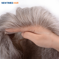 Perruque lace front wig pour hommes, cheveux naturels, couleur gris, personnalisé, nouvelle collection
