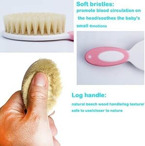 Conjunto de Escova e Pente para Bebês com Cerdas Macias e Gentis para Cuidado do Couro Cabeludo e Higiene Diária - Product Image 3