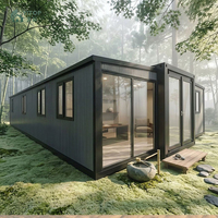 Maison conteneur sécurisée préfabriquée de 20 pieds ou 40 pieds, extensible et pliable, à structure en acier léger, pour usage bureautique ou familial