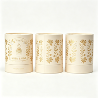 Boîte d'emballage cylindrique en papier recyclé biodégradable sur mesure de luxe pour bougies et cadeaux artisanaux