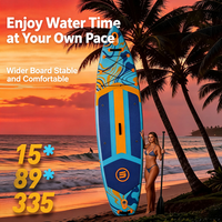 Planche de paddle gonflable SUP 335x89x15cm pour enfants, planche polyvalente renforcée en EVA PVC, pompe, sac de transport, pour océan, lac, eau