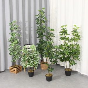 Offre Spéciale de décoration de jardin pour bureau à domicile Plantes artificielles en plastique pour les plantes artificielles artificielles Schefflera Arboricola - Product Image 6