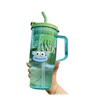 1200ml Kawaii enfants étudiant grande capacité de qualité alimentaire bouteille de paille à boire grands enfants ours sourire paille tasse d'eau