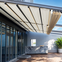 Auvents extérieurs écologiques pour hôtels, arches en aluminium, toits, kits de pergola électriques, auvents anti-pluie