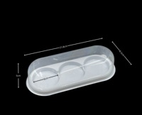 3 boîtes d'emballage pour petits gâteaux jetables, écologiques, transparentes, étanches, avec couvercle, en plastique PET transparent