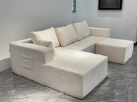 Canapé sectionnel convertible en L, rembourré et compressé sous vide, pour salon moderne et villa, emballé en boîte