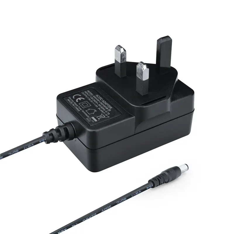 Ready to Ship 24W power supply 12volt 2a UKCA approved power adapter 1.2 m cable 5521 dc Jack Black