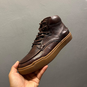 Botas Martin para Hombre, de Cuero Genuino, Punta Redonda, Tacón Medio, Suela Suave, Estilo Retro, Hechas a Mano, Color Marrón Oscuro, para Otoño e Invierno - Product Image 1