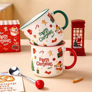 Mug en porcelaine écologique personnalisable avec couvercle, motif de Noël mignon, idéal pour les cadeaux d'entreprise lors d'événements d'ouverture - Product Image 3