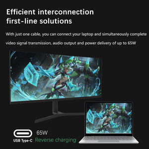 34 Inch <b>PC</b> Desktop Game Monitor 3440*1440 Flat Screen,144Hz PBP Split Screen,Height-Adjustable <b>Stand</b> - Product Image 4