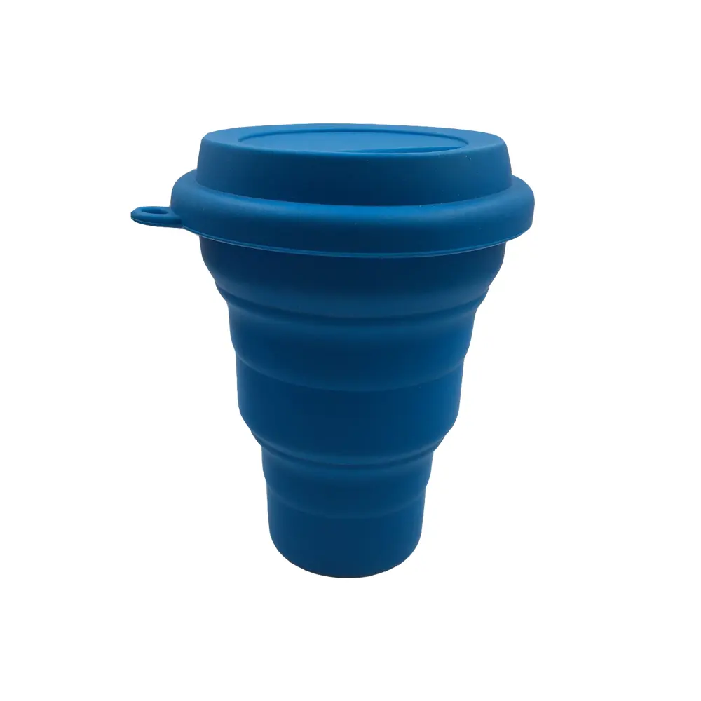 High Quality Cheap Price Coffee Outdoor Collapsible Easy To Carry Silicone Cup with Lid Smart Folding Mug