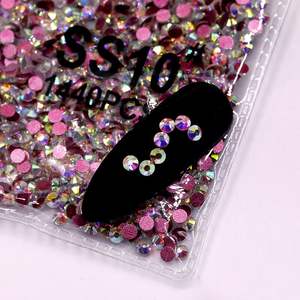 AB Rose Back SS20 3D Flat Back Crystal Glass Rhinestone Diamond para Nail Art - Product Image 5