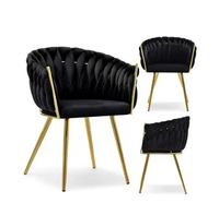 Chaise de salle à manger moderne en velours, style traditionnel, avec pieds en métal, pour l'extérieur, les hôtels, les salons et les tables basses