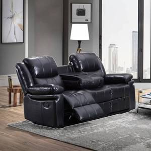 Juego de muebles reclinables eléctricos de cuero genuino de alta calidad para sala de estar, sofá modular combinable, sillón mecedor de descanso. - Product Image 2