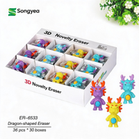 Ensemble de gommes 3D créatives, cadeau de papeterie, gommes fantaisie en TPR