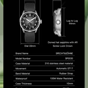 Hot Selling Men's <b>Watches</b> <b>Mechanical</b> <b>Watches</b> Japan C3 Luminous Rubber Stainless Steel Sapphire Crystal Waterproof - Product Image 6