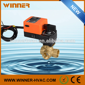Winvall 0 ~ 10V <span class=keywords><strong>4</strong></span>-<span class=keywords><strong>20mA</strong></span> điều chỉnh actuated tỷ lệ thuận van đồng thau Thiết bị truyền động điện 3Way kiểm soát lưu lượng nước van bi cơ giới - Product Image 3