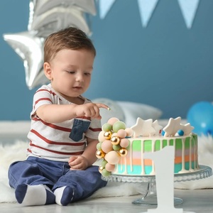 72 Parça Top Şeklinde Pişirme Malzemeleri Yeşil Kahverengi Altın Dekorasyon Seti Erkek Kız Bebek Partisi Doğum Günü Partisi ve Parti Malzemeleri için - Product Image 6