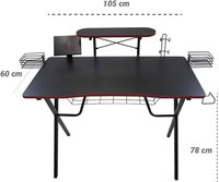 Muebles Multifuncionales de Oficina en Casa de Estilo Moderno, Mesa de Juego de Madera y Metal Económica, Escritorio de Esquina para Computadora de Madera MDF para Jugadores