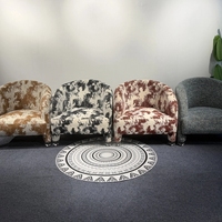 Fauteuil d'appoint 8210 pour salon, fauteuil simple rembourré en tissu avec roulettes pivotantes pour la décoration de la maison