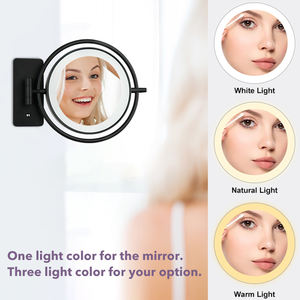 Nueva moda negro montado en la pared plegable baño <span class=keywords><strong>maquillaje</strong></span> <span class=keywords><strong>luz</strong></span> LED <span class=keywords><strong>espejo</strong></span> Hotel vanidad espejos - Product Image 3