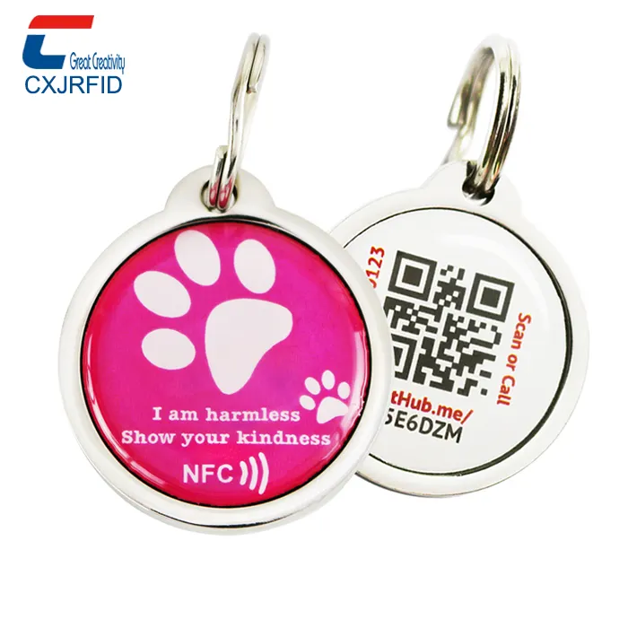 CXJ rfid etiketi fabrika fiyat küçük su geçirmez NFC köpek etiketi Metal rfid epoksi etiketi