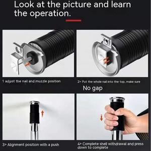 Potente <span class=keywords><strong>pistola</strong></span> sparachiodi in acciaio con asta di prolunga 4 livelli <span class=keywords><strong>pistola</strong></span> per tiro a parete in cemento strumento per rivetti per dispositivo di ancoraggio a parete per soffitto - Product Image 5
