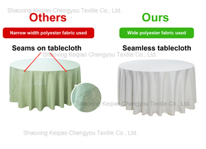 Nappe ronde personnalisée en polyester blanc 100% de 90/120/132 pouces pour la maison, les mariages, les banquets, les fêtes et les événements - Product Image 2