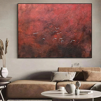Peinture personnalisée en gros d'oiseaux volants d'art abstrait sur la décoration murale moyenne d'huile de toile rouge pure pour des projets d'hôtel