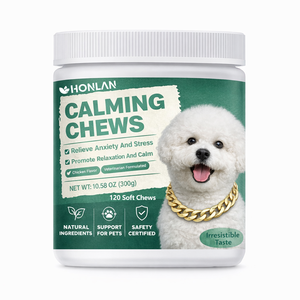 Suplemento para Mascotas OEM/ODM, Masticables Calmantes para Perros y Gatos, Promueven la Relajación y la Calma, Reducen el Comportamiento Agresivo y Destructivo - Product Image 1