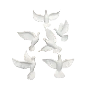 wholesale hanging crafts custom shaped resin white flying doves for home decor