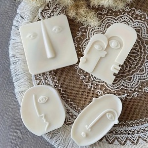 Abstract Human Face Silicone Mold For Candle Soap Making DIY Craft Supply Irregular Shape Transparent White - Product Image 2